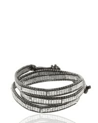 Colana | Black Wrap Around Leather Bracelet | Lyst