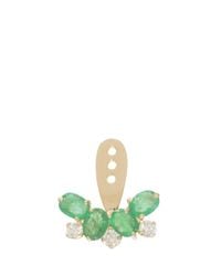 Yvonne Léon | Metallic Diamond And Emerald Earring | Lyst