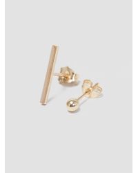 Alice Eden - Metallic Dot Dash Stud Earrings Gold - Lyst