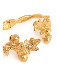 Alexander McQueen | Metallic Acorn Leaf Skull Bracelet | Lyst