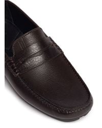 Armani Brown Leather Penny Loafers for men
