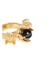 Alexander McQueen | Metallic Claw Skull Stone Ring | Lyst