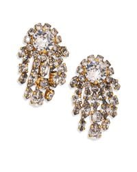 Erickson Beamon | Metallic I Do Crystal Fringe Button Earrings | Lyst