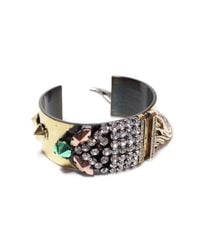 Iosselliani - Metallic Fringed Crystal Cuff - Lyst