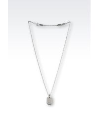 Emporio Armani | Metallic Black Ceramic Square Pendant for Men | Lyst