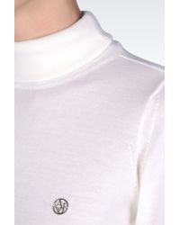 Armani Jeans | White Turtleneck Jumper In Virgin Wool | Lyst