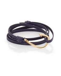 Miansai | Blue Hook Leather Bracelet/Goldtone for Men | Lyst