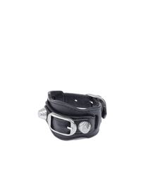 Balenciaga | Black Giant Silver Bracelet | Lyst