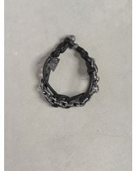 John Varvatos | Black Silver Interlock Bracelet for Men | Lyst