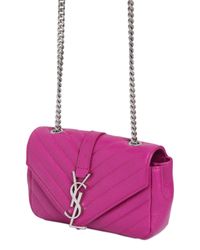 Saint Laurent | Purple Monogram Baby Quilted Leather Bag | Lyst
