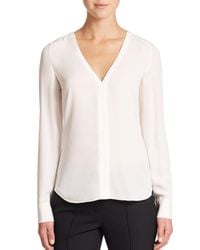A.L.C. | White Cleary Silk Cutout-back Top | Lyst