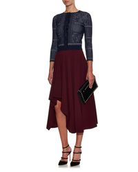 Alexander McQueen Purple Fluted Crepe Midi Skirt