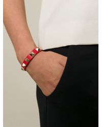 Valentino 'Rockstud' Bracelet in Red - Lyst