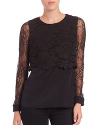 Bailey 44 | Black True Love Lace Overlay Top | Lyst
