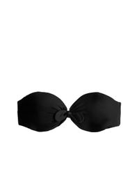 J.Crew | Black Dd-cup Jersey Lomellina Tie-front Underwire Bandeau Bikini Top | Lyst