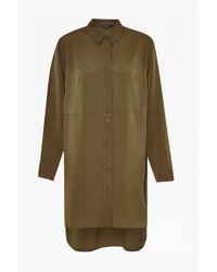 French Connection | Brown Samantha Crepe Oversized Shirt for Men | Lyst