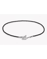 Tateossian - Tokyo Anklet In Black Agate With Silver Clasp for Men - Lyst