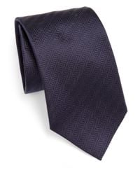 Armani | Brown Chevron Silk Tie for Men | Lyst