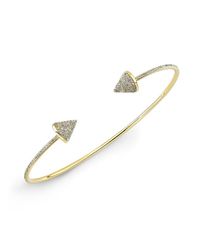 Anne Sisteron - 14kt Yellow Gold Diamond Rounded Arrow Cuff - Lyst