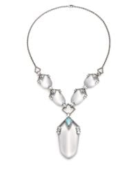 Alexis Bittar | Metallic Coral Deco Lucite, Amazonite & Crystal Stepped Long Pendant Necklace | Lyst