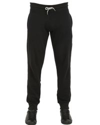 Armani Jeans | Black Fleece Cotton Trousers for Men | Lyst
