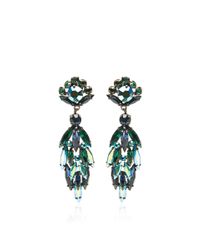 Carole Tanenbaum | S Sherman Aurora Borealis Green and Blue Dangly Navette Earrings | Lyst