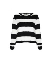 Alice + Olivia - Black Carl Fuzzy Crewneck Sweater - Lyst