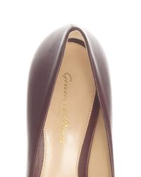 Gianvito Rossi Purple Business Point-Toe Leather Pumps