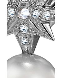 Venyx | Metallic 18k White Gold Star Pearl Earrings | Lyst