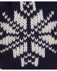 Penfield Blue Bobble Beanie Hat for men