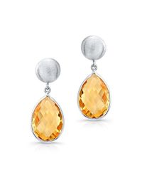 Anne Sisteron - Metallic 14kt White Gold Citrine Pear Drop Earrings - Lyst