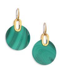 Michael Kors | Cityscape Disc Green Malachite Drop Earrings | Lyst