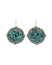 Sylva & Cie - Green Agate, Emerald And Diamond Drop Earrings - Lyst