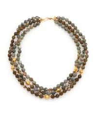 Chan Luu | Metallic Labradorite & Crystal Triple-strand Necklace | Lyst