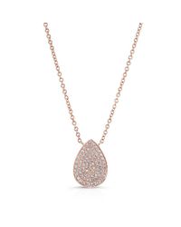 Anne Sisteron - Pink 14kt Rose Gold Diamond Medium Pear Shaped Necklace - Lyst
