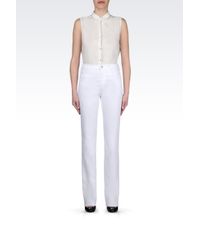 Armani Jeans | White 5-pocket Trousers In Stretch Cotton | Lyst