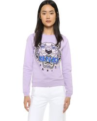 KENZO Cotton Classic Tiger Sweatshirt in Purple - Lyst