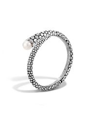 John Hardy | White Kick Cuff With Pearl And Diamonds | Lyst