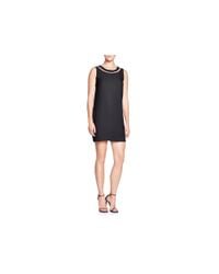 Aqua | Black Pearl Trim Dress | Lyst