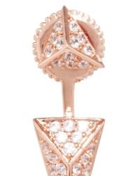 Fallon | Pink Rose Gold Sinead Pyramid Convertible Earrings | Lyst