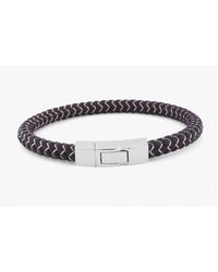 Tateossian - Coru Bracelet In Brown Rubber And Gold Copper Wire With Silver Clasp for Men - Lyst