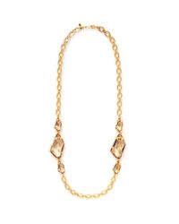 Kenneth Jay Lane | Orange Irregular Crystal Chain Link Necklace | Lyst