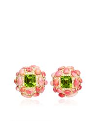 Nicholas Varney | Pink Peridot Conch Pearl and Diamond Ear Clips | Lyst