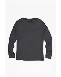 French Connection | Gray Cotton & Modal Long Sleeve T-shirt for Men | Lyst