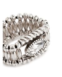 Philippe Audibert | Metallic 'mandy' Crystal Elastic Ring | Lyst