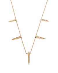 Jacquie Aiche | Metallic Diamond & 14k Rose Gold Graduated Ice Pick Necklace | Lyst