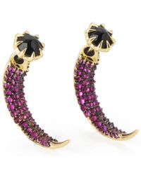 Katie Rowland Purple Women's Carmilla 18 Carat Mini Talon Earrings