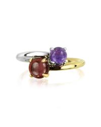 Mia & Beverly | Metallic Amethyst And Garnet 18k White & Yellow Gold | Lyst