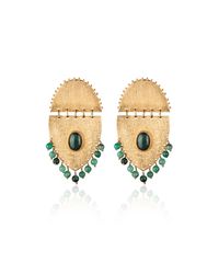 Paula Mendoza | Metallic Jarama Emerald Earrings | Lyst