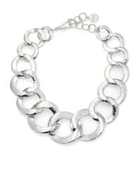 Nest | Metallic Hammered Link Statement Necklace | Lyst